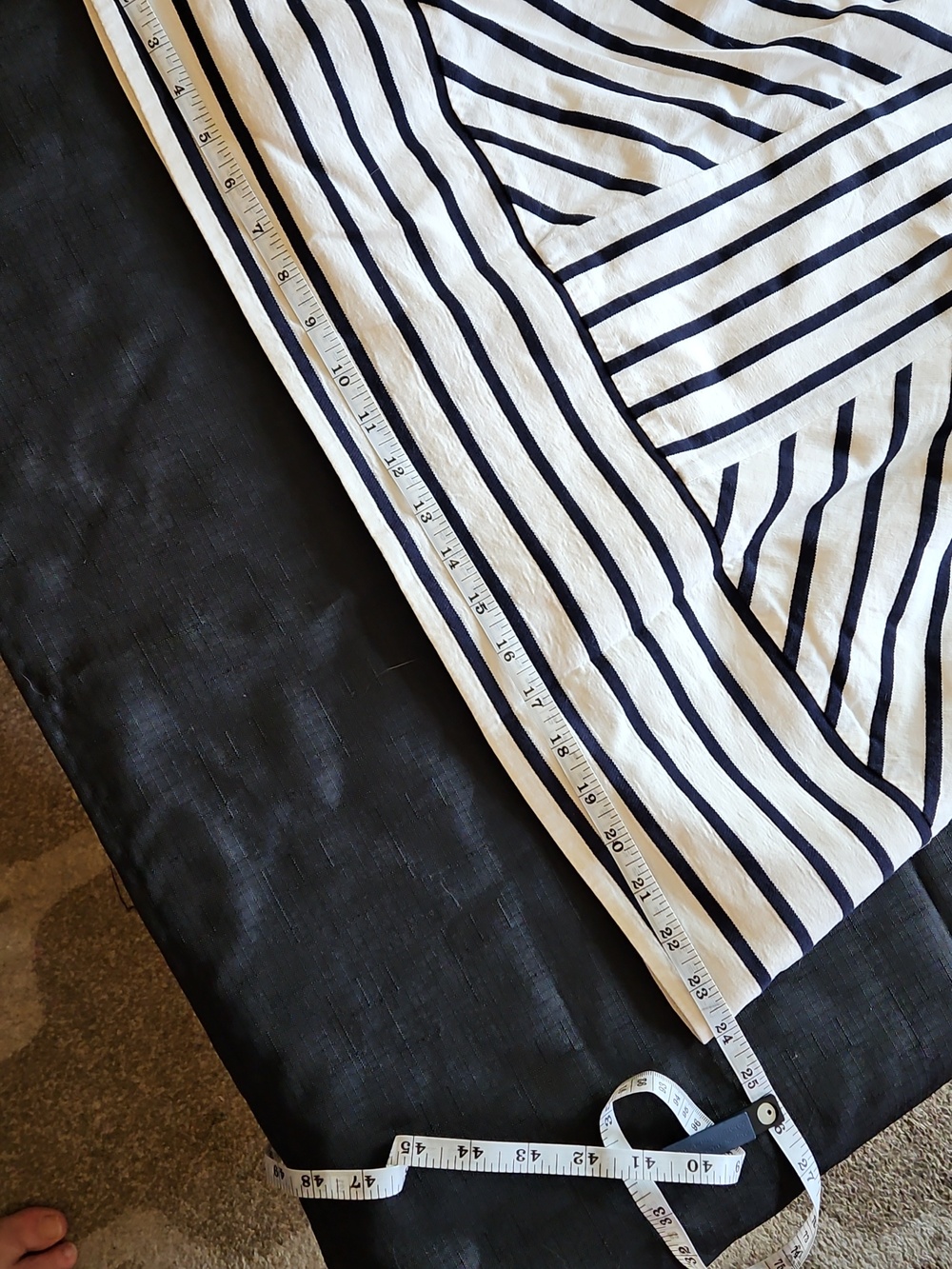 Maeve (Anthro) Black and White Striped Dress with Cream Lace - Picture 16 of 16